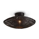 Good&Mojo Deckenleuchte Tanami Rattan Schwarz | Geeignet für 1x E27 
